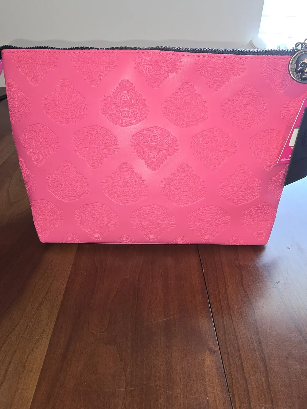 Ed Hardy Hot Pink 💖 Embossed Cosmetic Pouch, New With Tags!